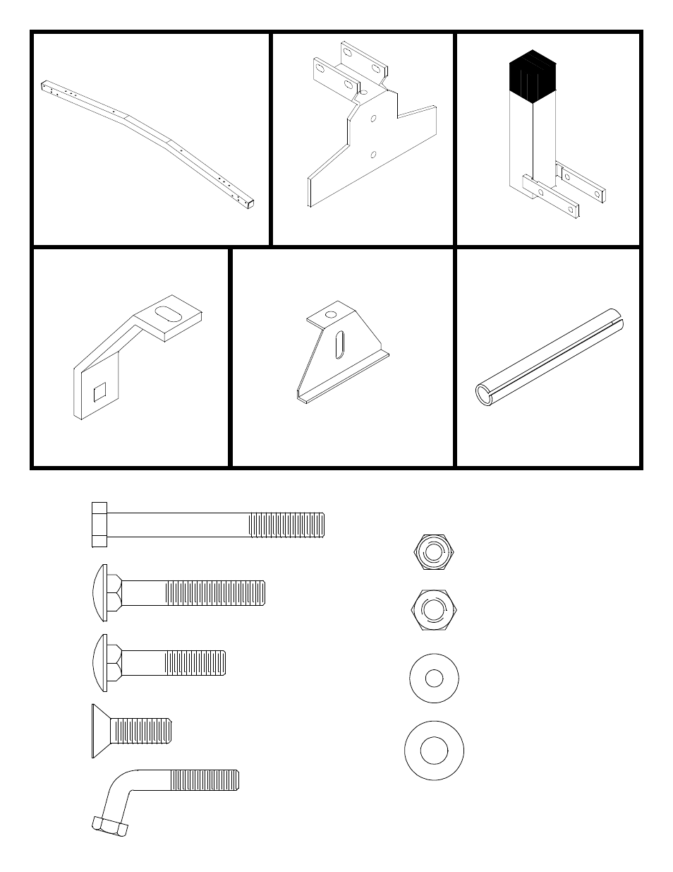 Fastener chart | WEATHER GUARD Model 2521 EZ-GLIDE® Accessory Cross Member, Full-Size, GM User Manual | Page 2 / 6