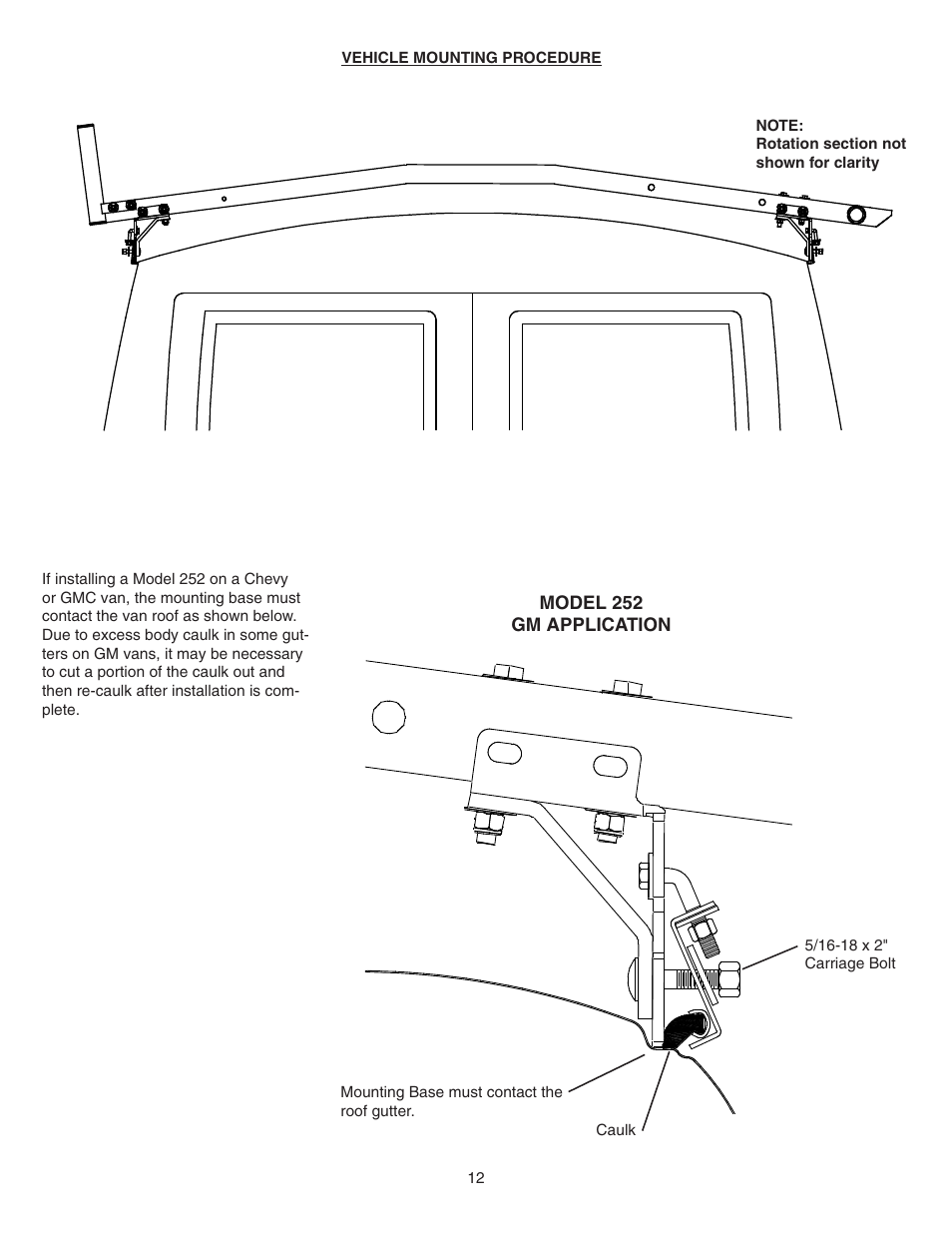 WEATHER GUARD Model 252-3-02 EZ-GLIDE® System, Full-Size, GM User Manual | Page 12 / 15