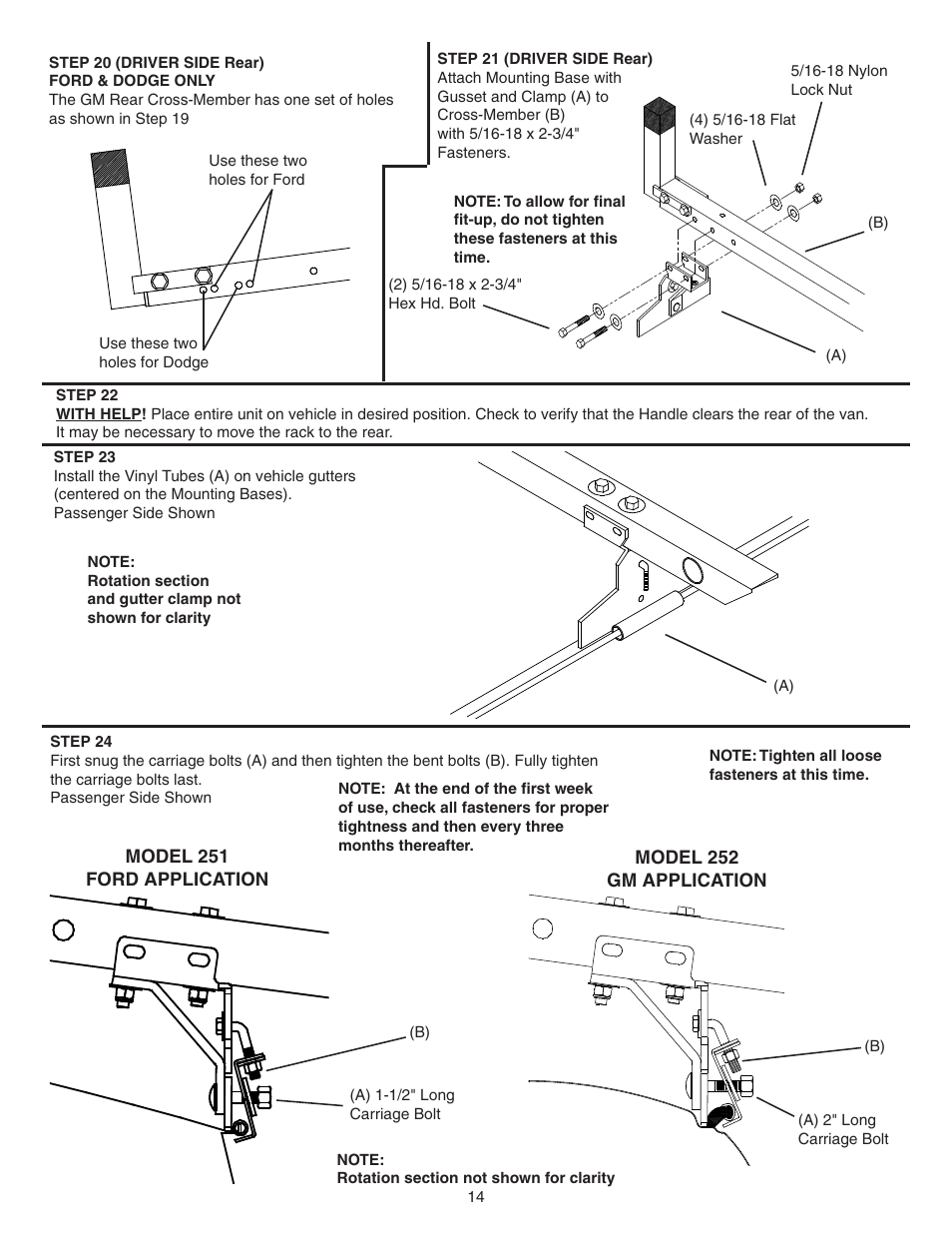 WEATHER GUARD Model 252-3-02 EZ-GLIDE® System, Full-Size, GM User Manual | Page 14 / 15