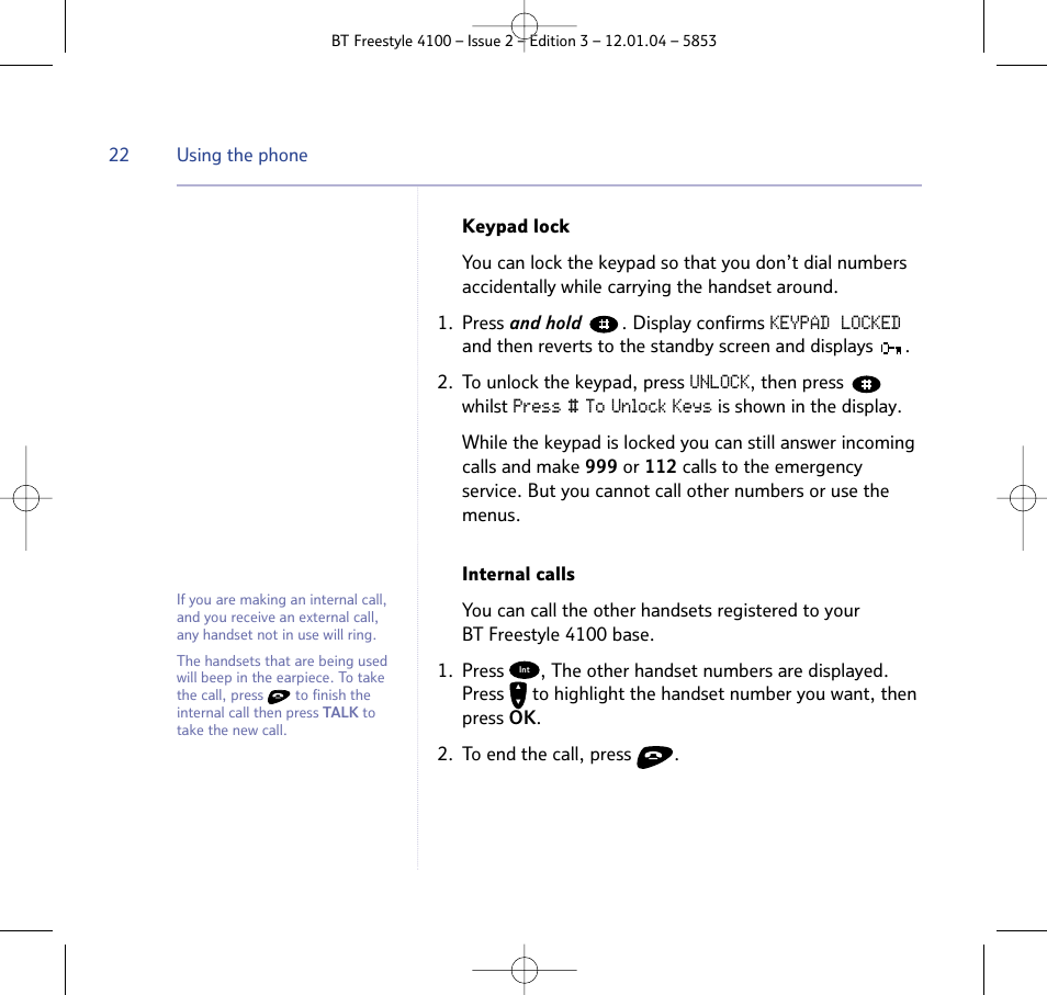 BT 4100 SMS User Manual | Page 22 / 81