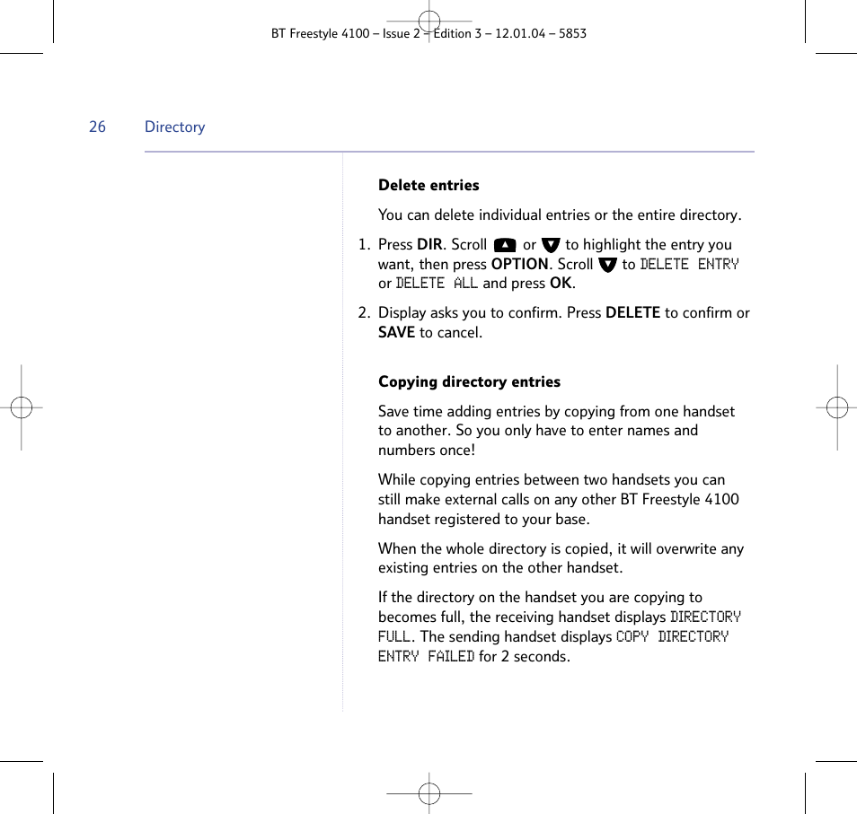 BT 4100 SMS User Manual | Page 26 / 81