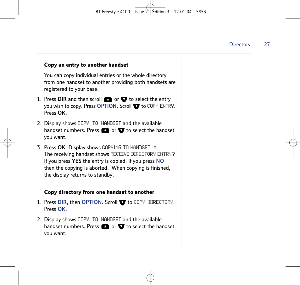 BT 4100 SMS User Manual | Page 27 / 81