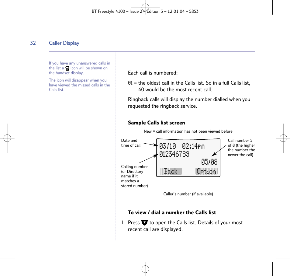 BT 4100 SMS User Manual | Page 32 / 81