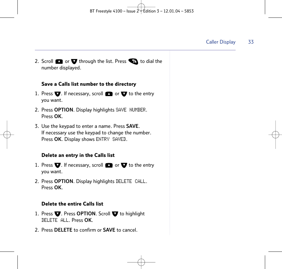 BT 4100 SMS User Manual | Page 33 / 81