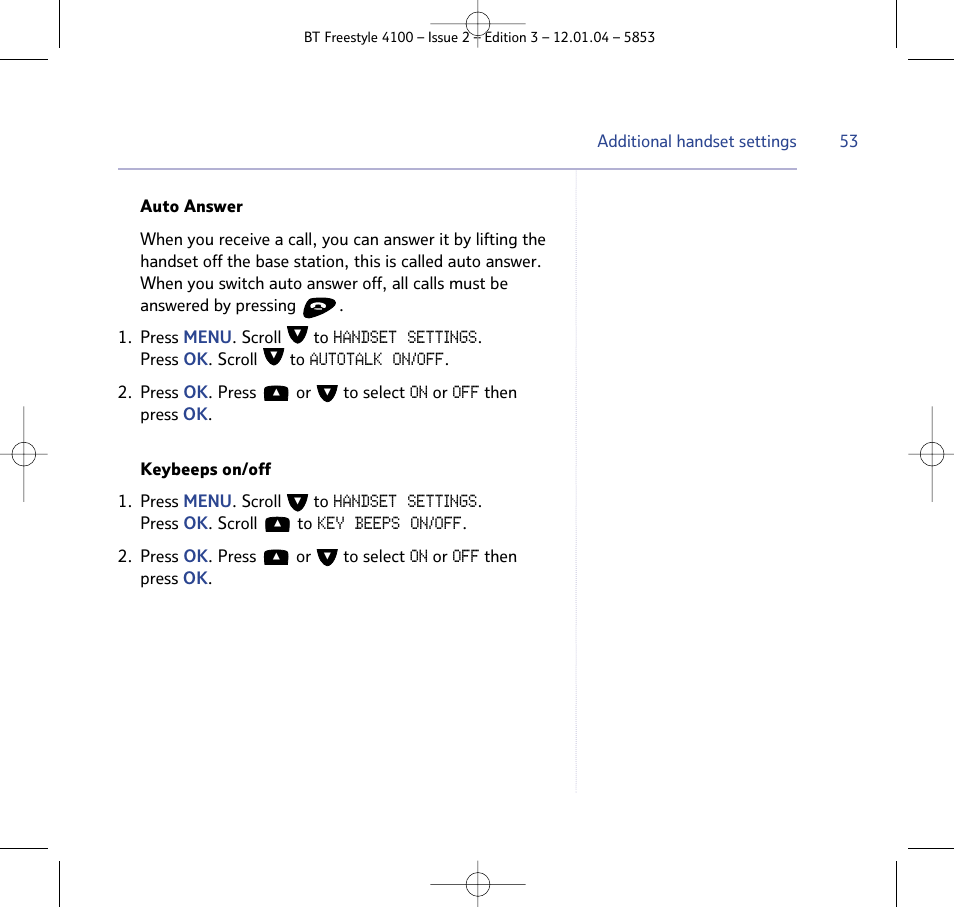 BT 4100 SMS User Manual | Page 53 / 81