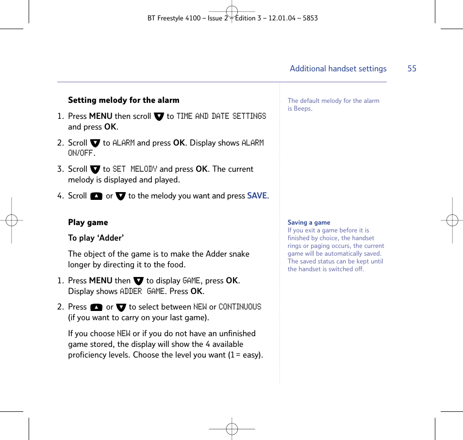 BT 4100 SMS User Manual | Page 55 / 81