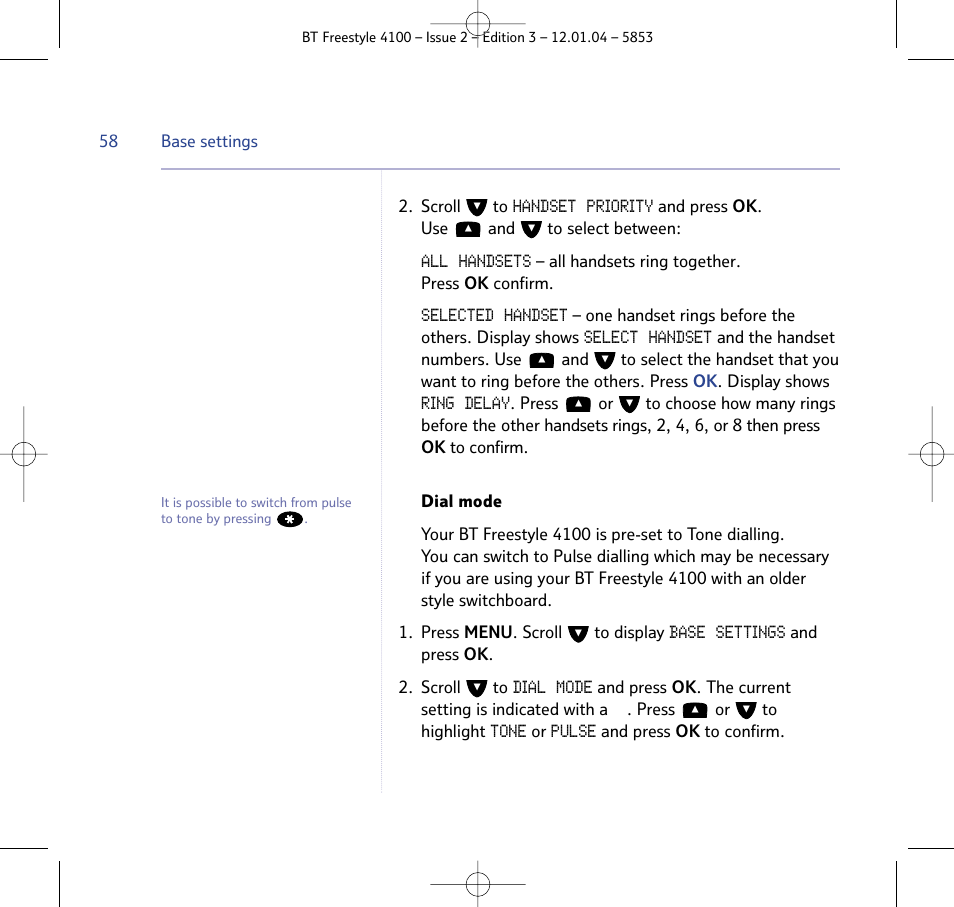 BT 4100 SMS User Manual | Page 58 / 81