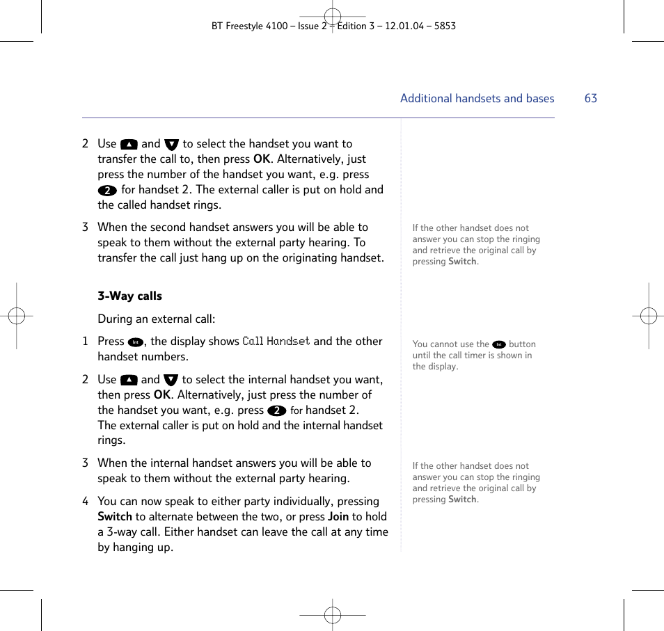 BT 4100 SMS User Manual | Page 63 / 81