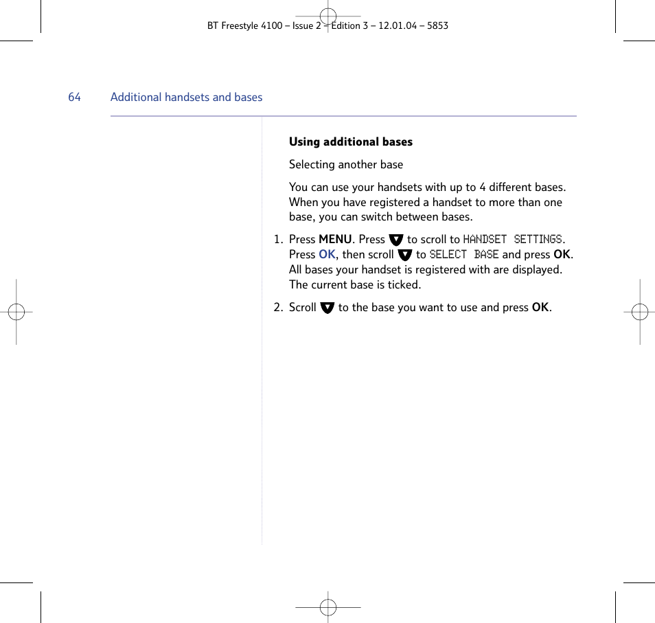 BT 4100 SMS User Manual | Page 64 / 81