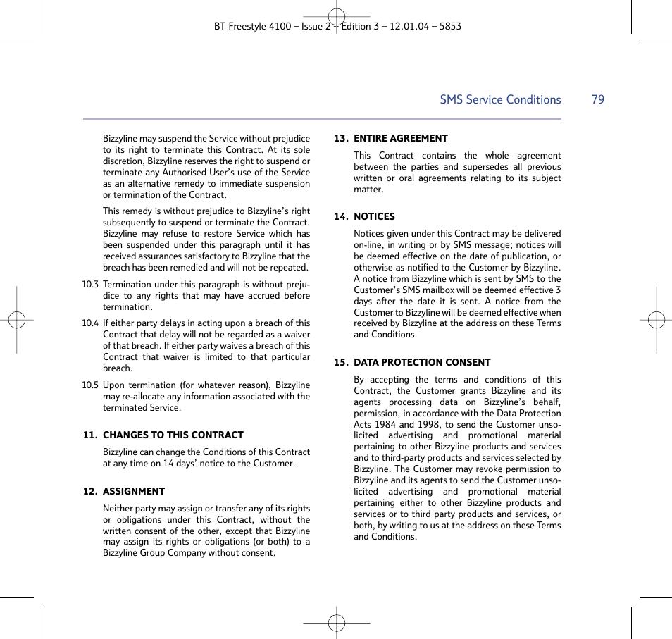 BT 4100 SMS User Manual | Page 79 / 81