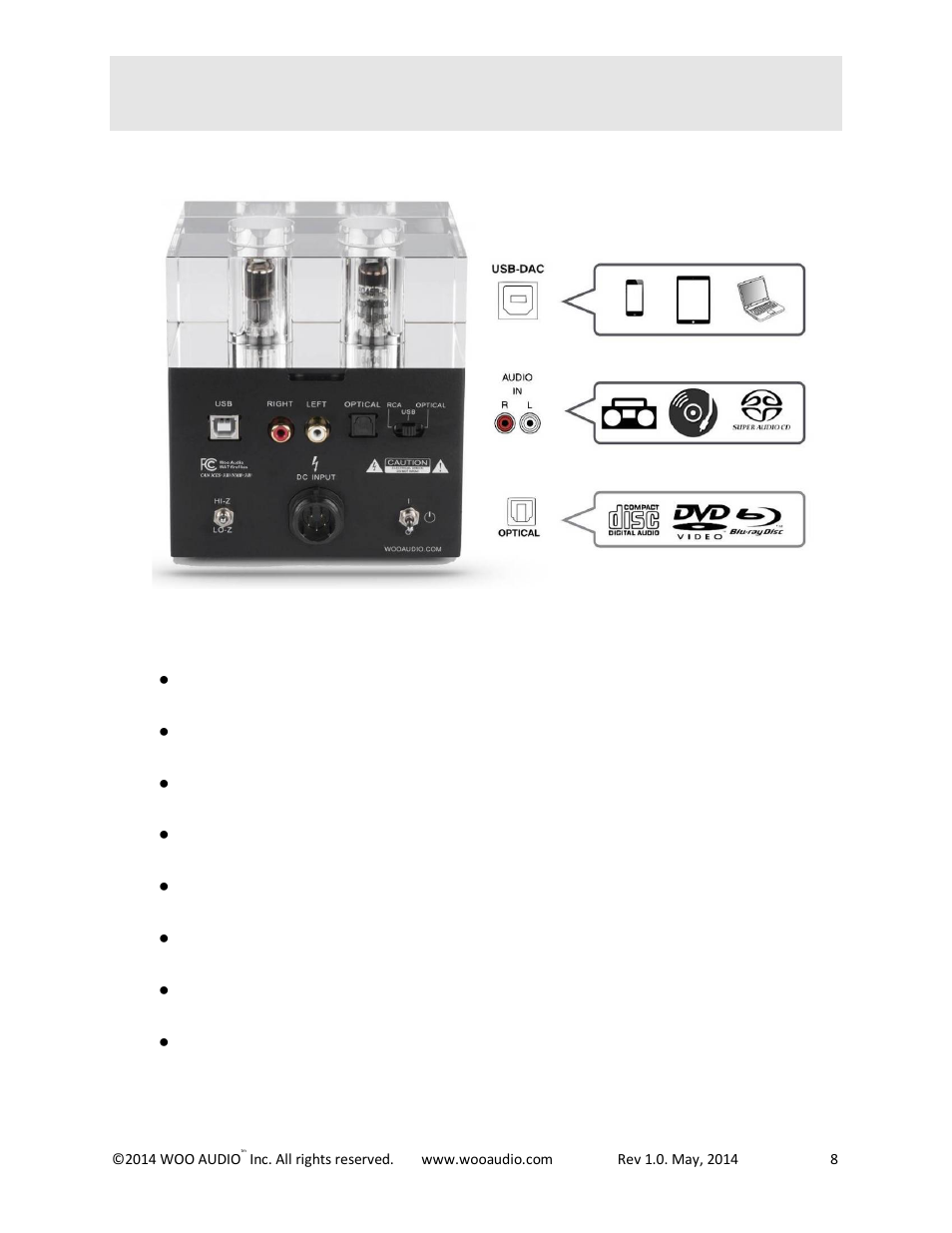 Connection options | Woo Audio WA7d Fireflies Duo User Manual | Page 8 / 16