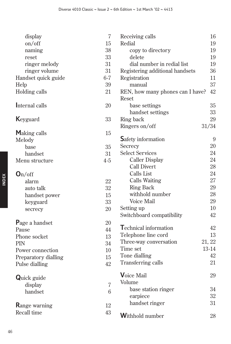 BT 4010 Classic User Manual | Page 48 / 49