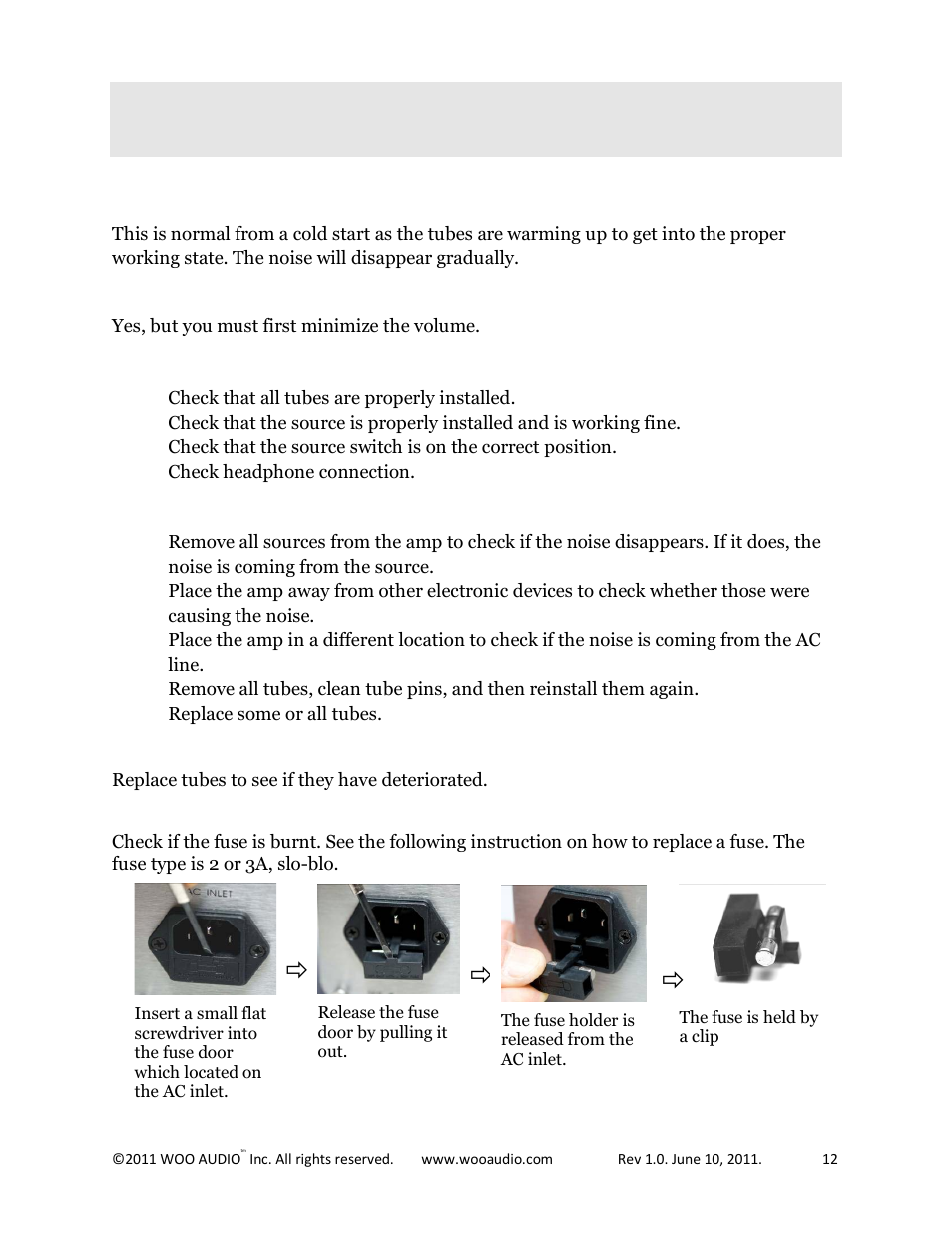 Faq - frequently asked questions | Woo Audio WA3 Single-ended User Manual | Page 12 / 15