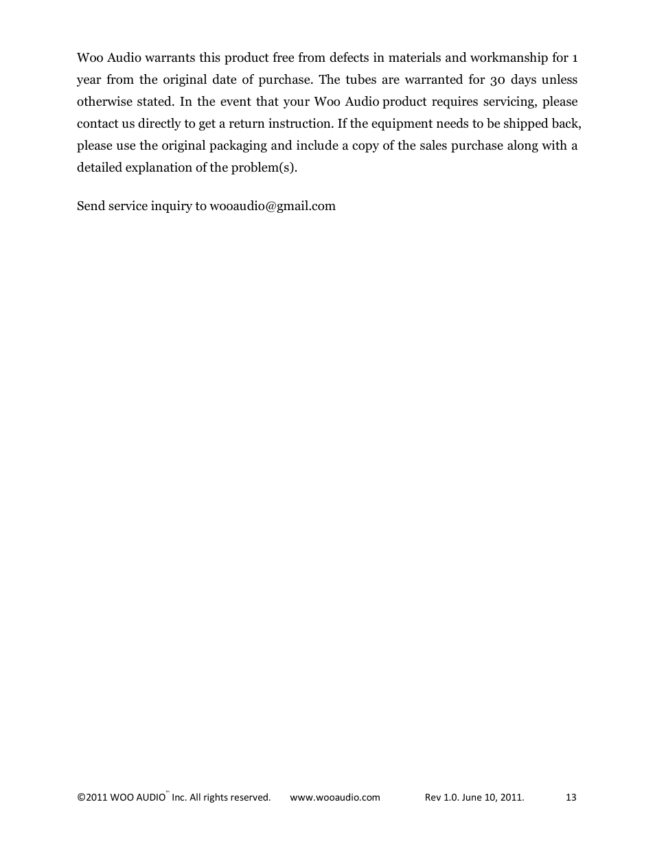 Woo Audio WA6-SE (Special Edition) Headphone Amplifier User Manual | Page 13 / 15