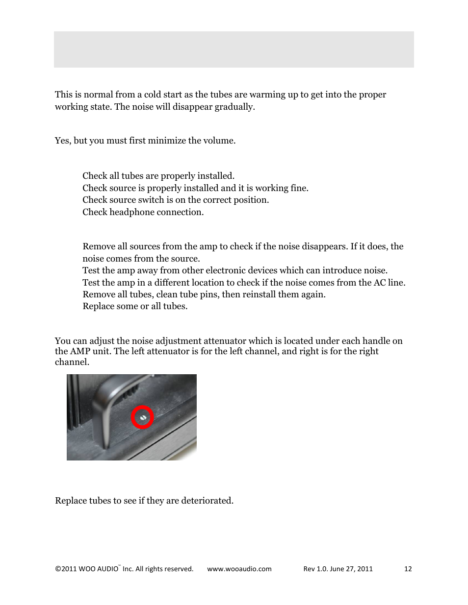 Faq - frequently asked questions | Woo Audio WA5 300B Single-ended Triode User Manual | Page 12 / 16