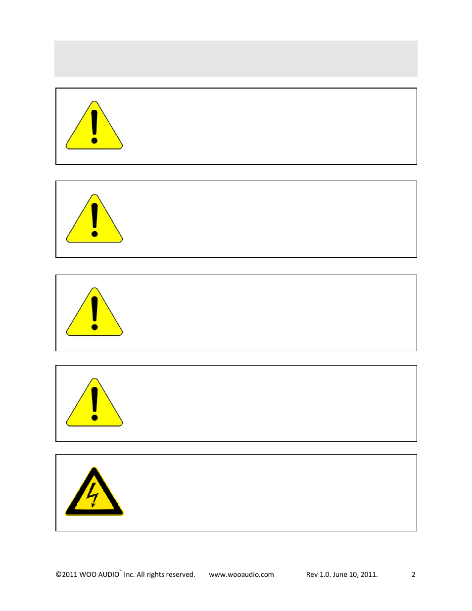 Important safety information | Woo Audio WES User Manual | Page 2 / 17