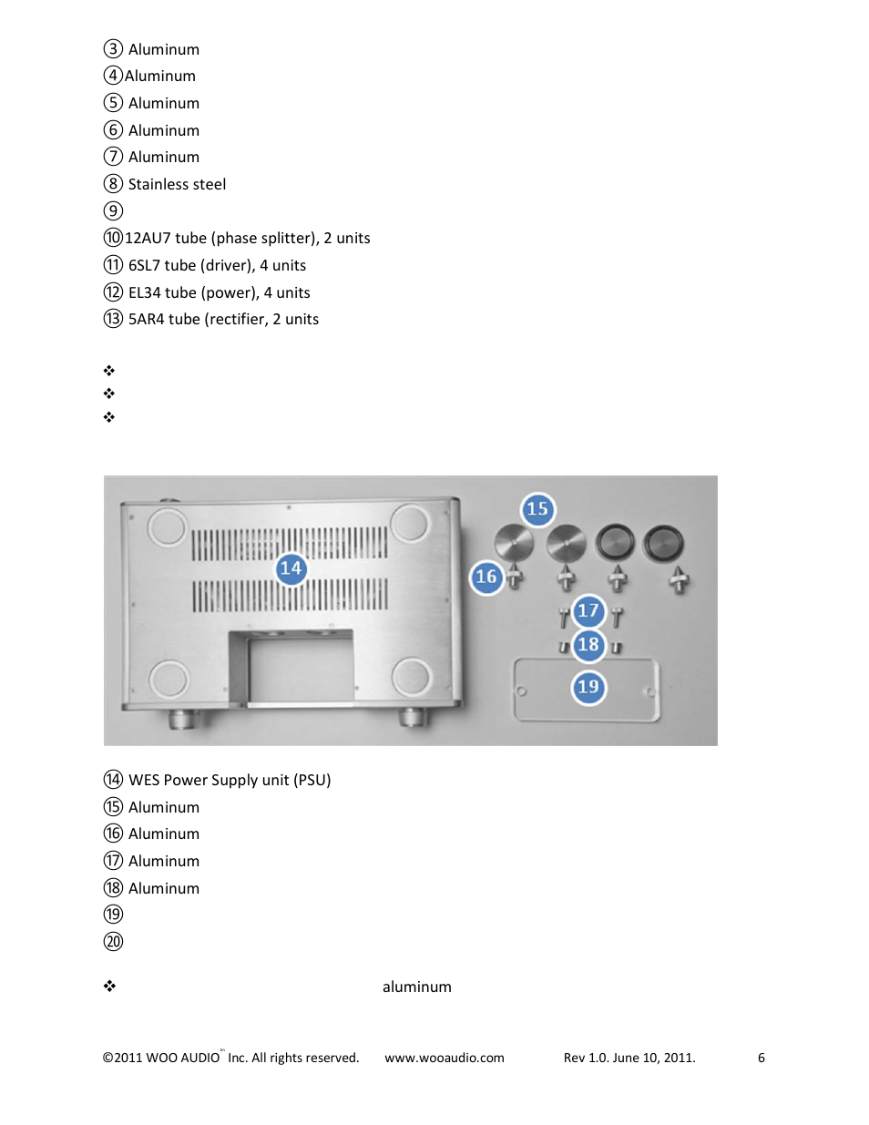 Woo Audio WES User Manual | Page 6 / 17