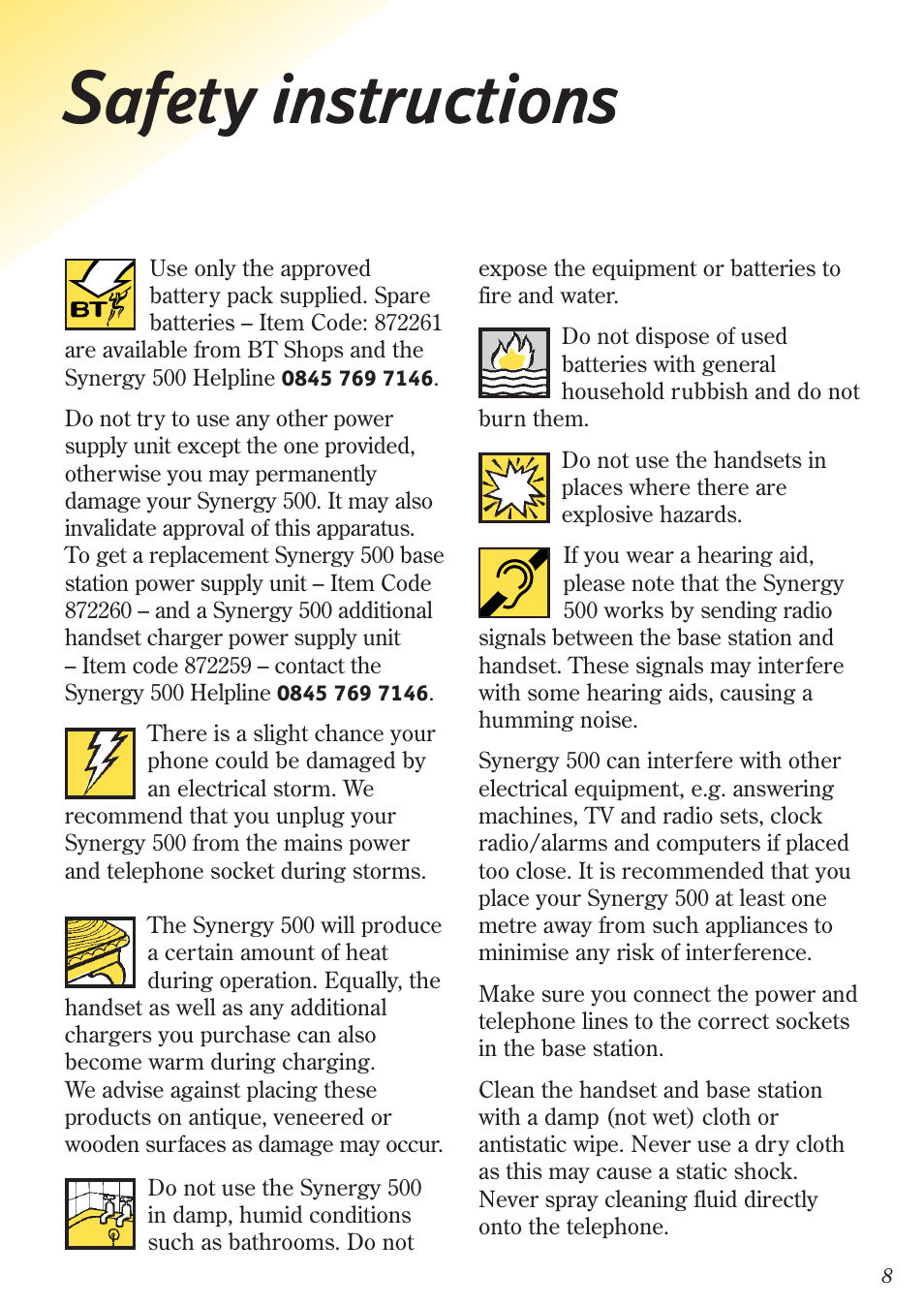 Safety instructions | BT 500 Twin User Manual | Page 11 / 36