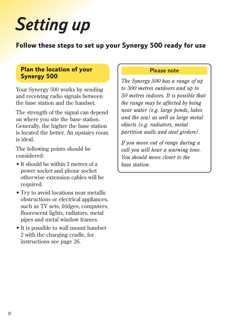 Setting up | BT 500 Twin User Manual | Page 12 / 36