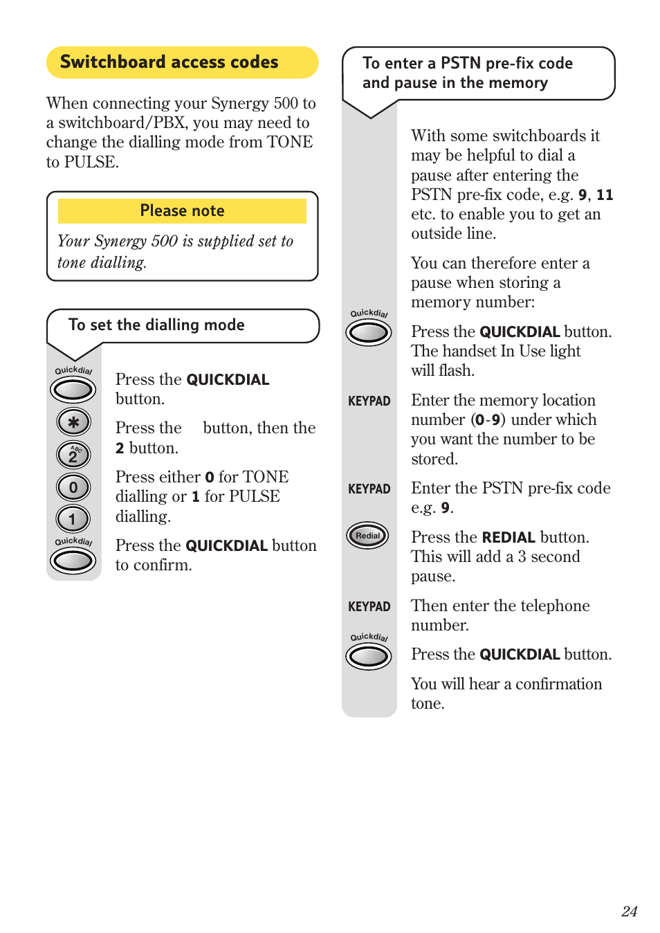 Switchboard access codes | BT 500 Twin User Manual | Page 27 / 36