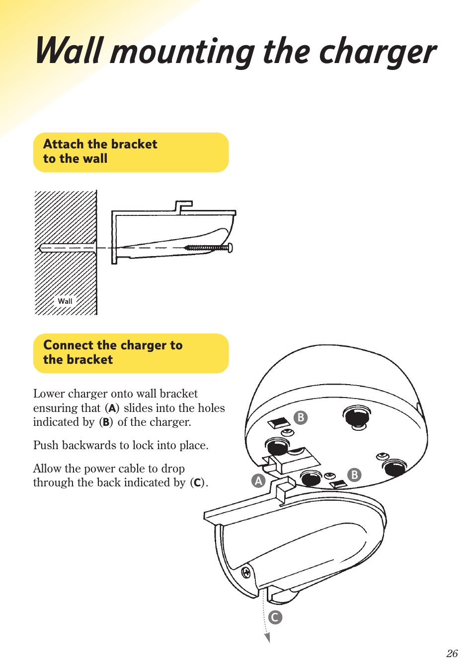 Wall mounting the charger | BT 500 Twin User Manual | Page 29 / 36