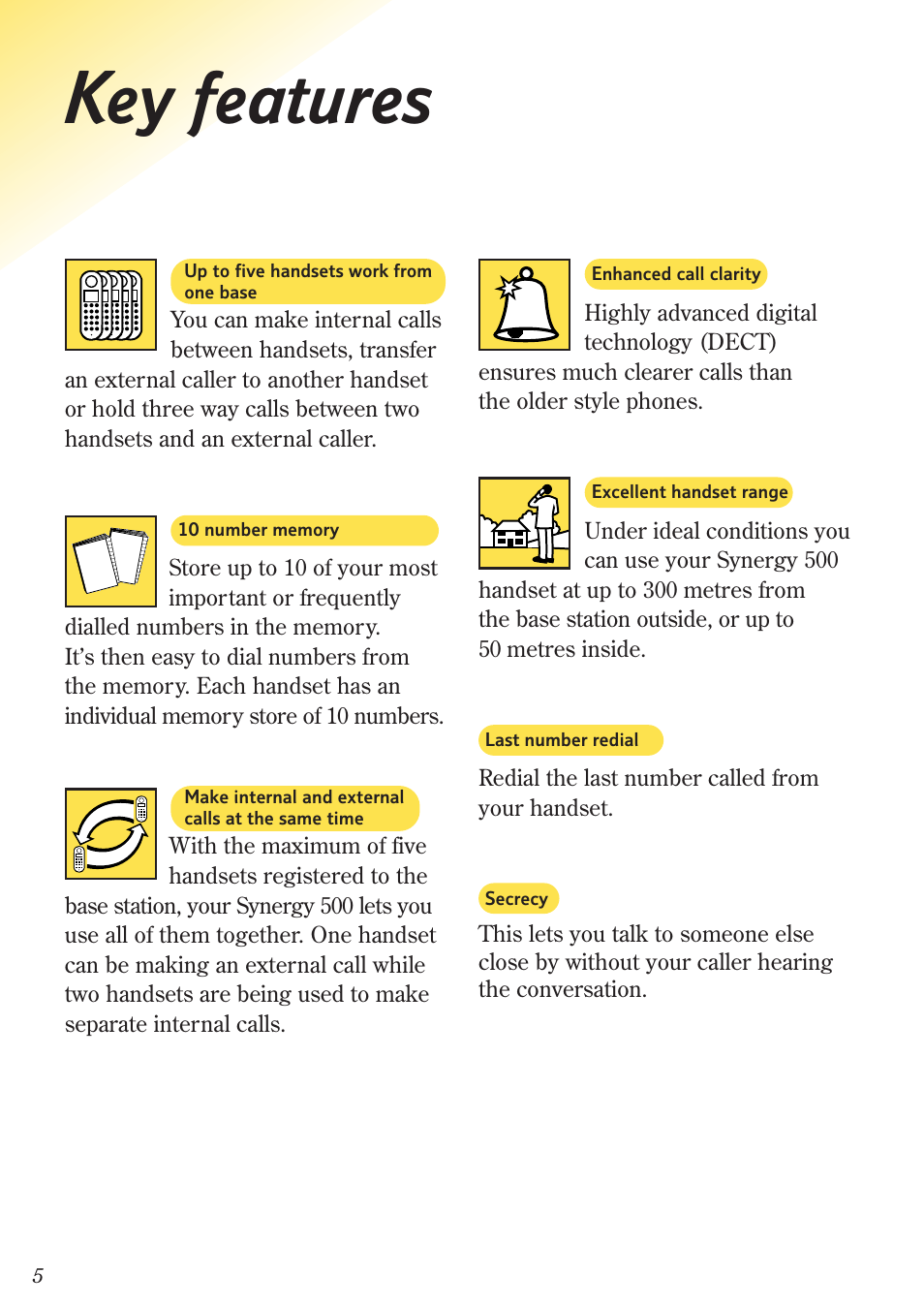 Key features | BT 500 Twin User Manual | Page 8 / 36