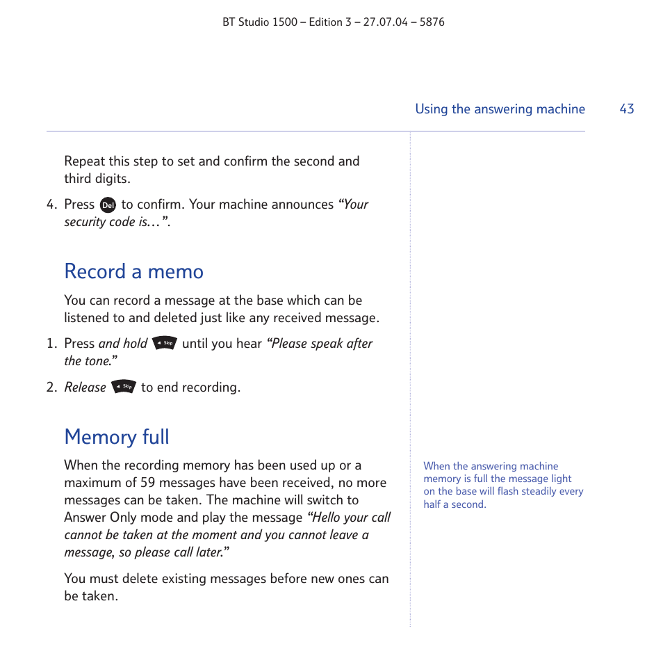 BT STUDIO 1500 User Manual | Page 43 / 68