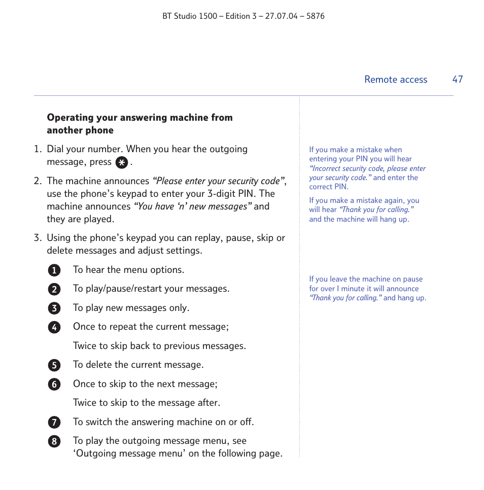 BT STUDIO 1500 User Manual | Page 47 / 68