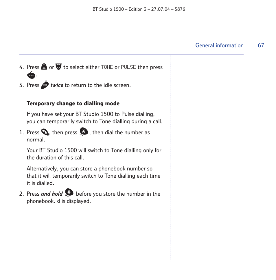 BT STUDIO 1500 User Manual | Page 67 / 68