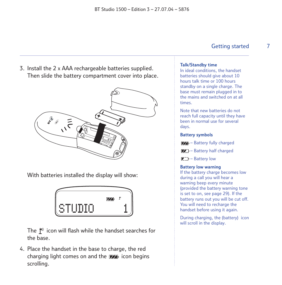 Studio 1 | BT STUDIO 1500 User Manual | Page 7 / 68