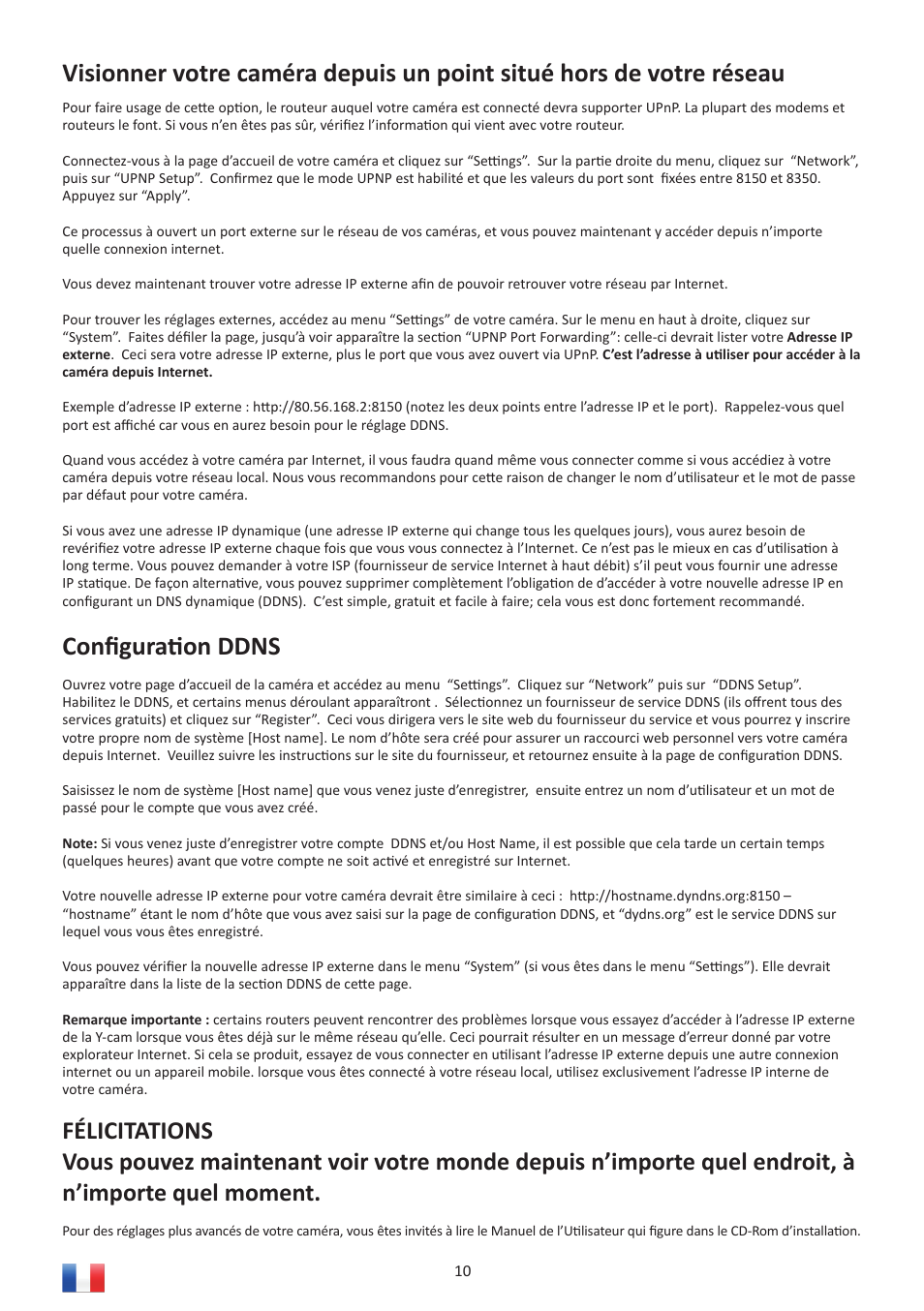 Conﬁ gurati on ddns | Y-cam Multilanguage User Manual | Page 10 / 28