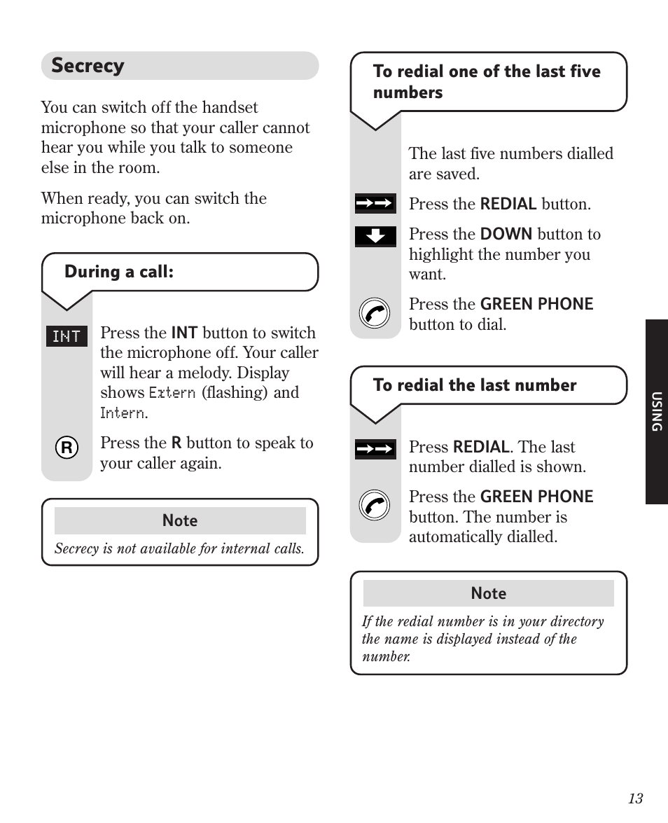 Secrecy | BT Diverse 3010 User Manual | Page 17 / 67