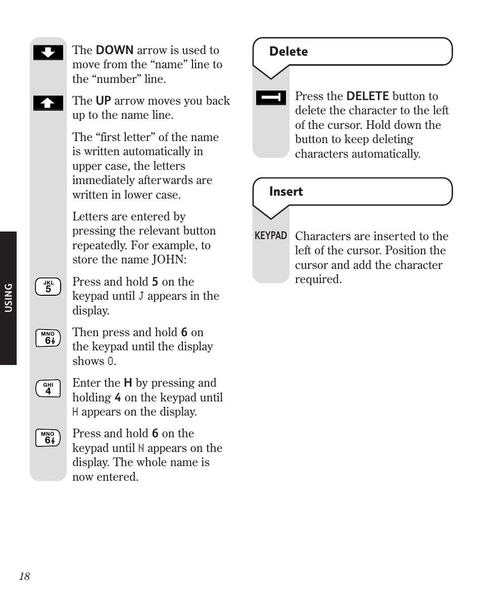 Insert, Delete | BT Diverse 3010 User Manual | Page 22 / 67