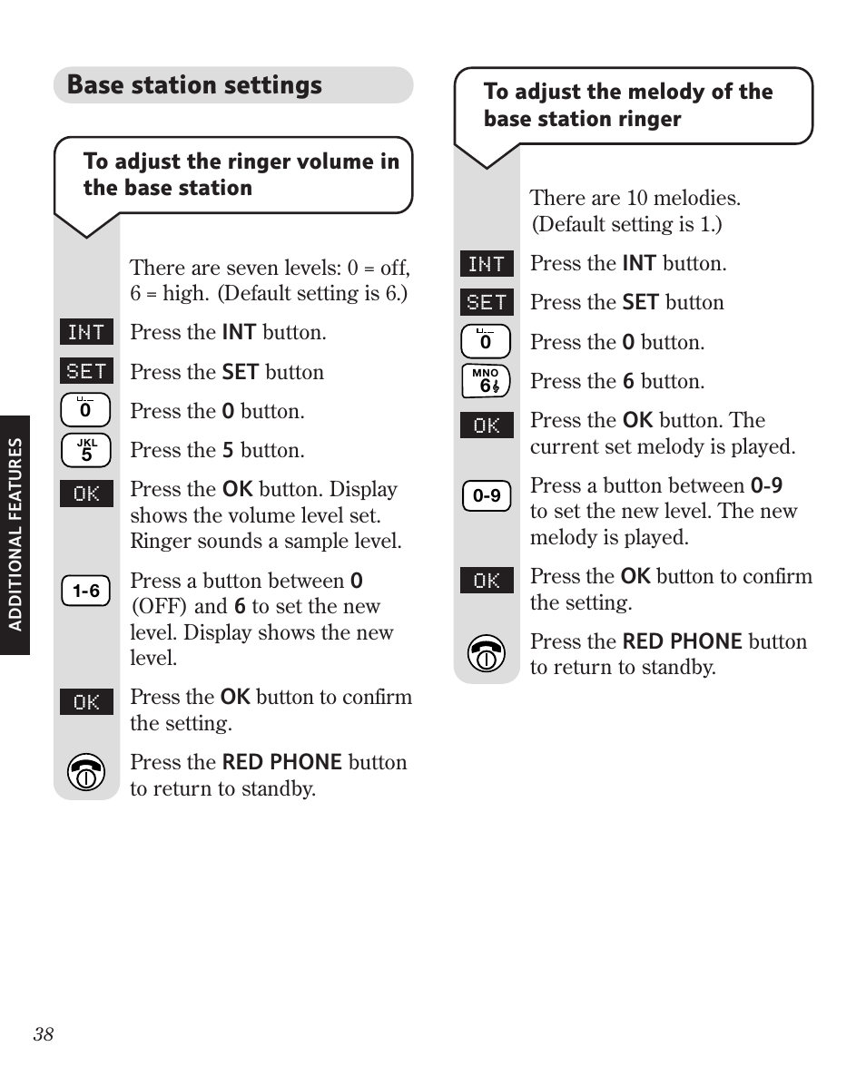 Base station settings | BT Diverse 3010 User Manual | Page 42 / 67