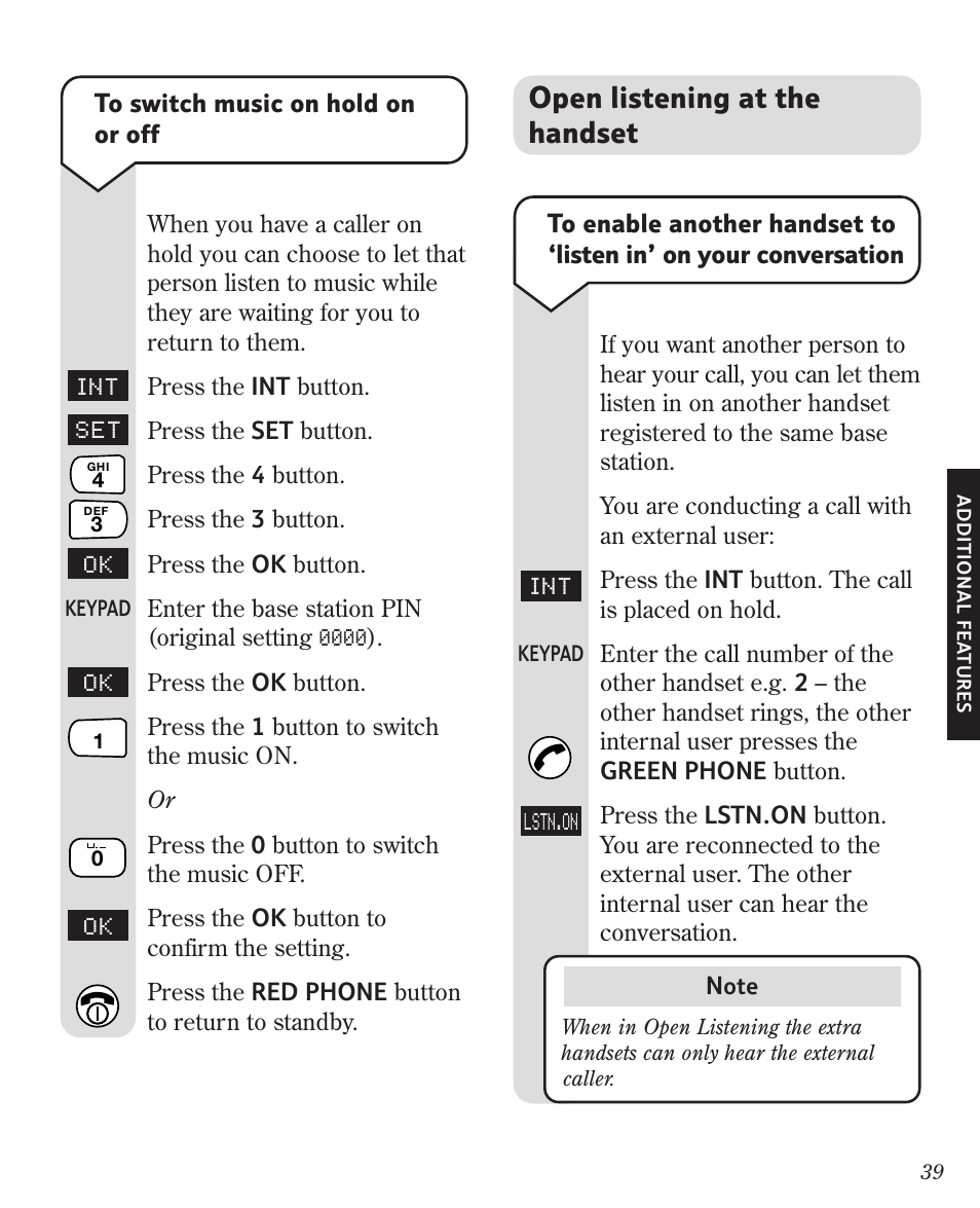 Open listening at the handset | BT Diverse 3010 User Manual | Page 43 / 67