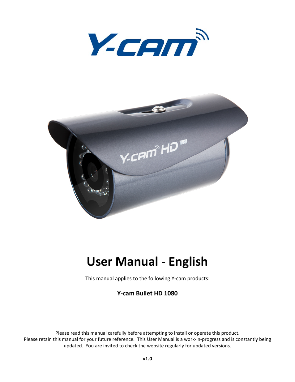 Y-cam Bullet HD 1080 (1st Gen) User Manual | 68 pages