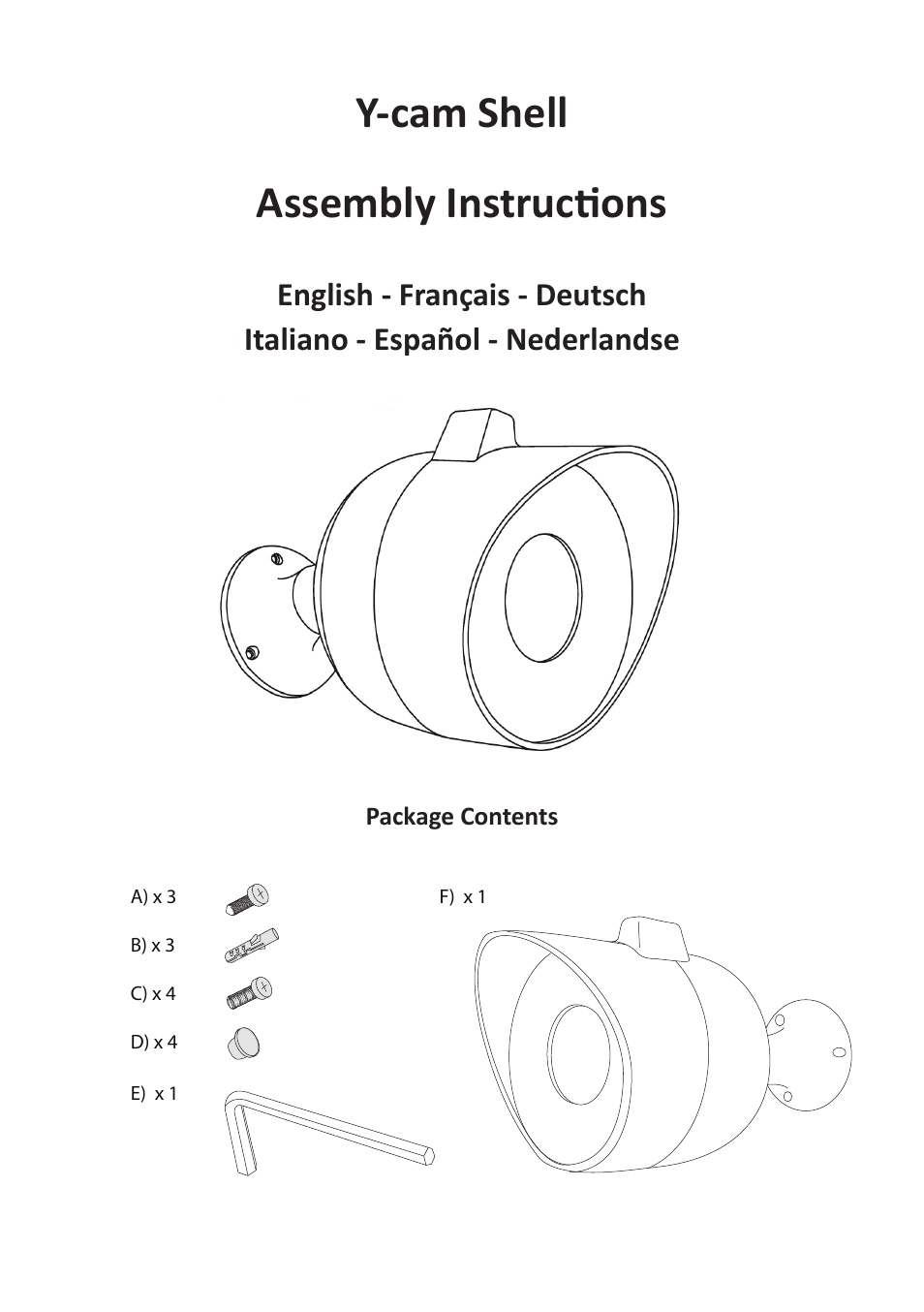 Y-cam Multilanguage Y-cam Shell User Manual | 12 pages