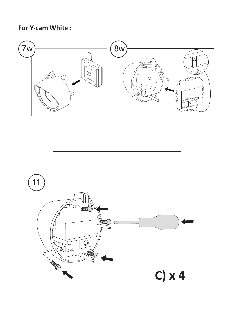 C) x 4 | Y-cam Multilanguage Y-cam Shell User Manual | Page 4 / 12