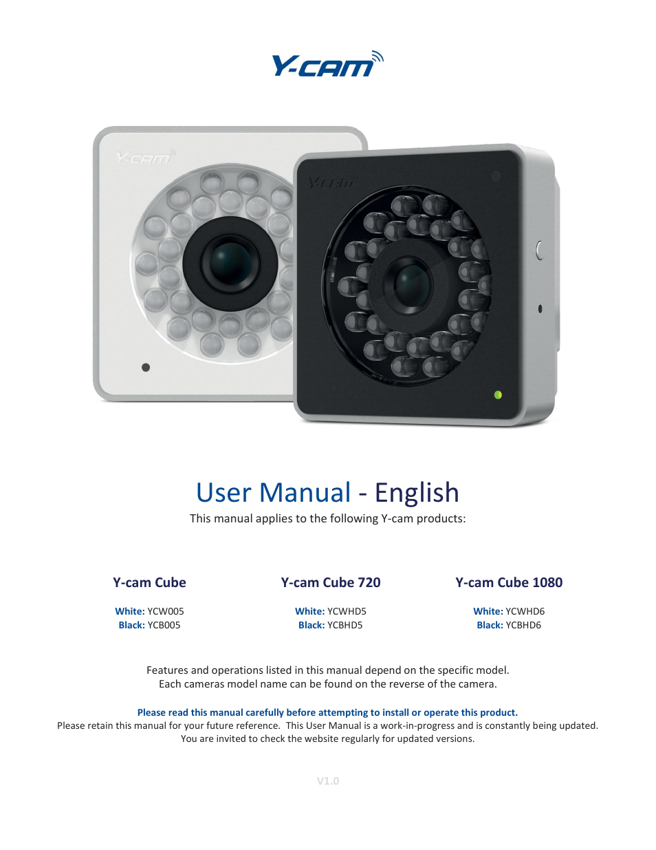 Y-cam Cube User Manual | 88 pages