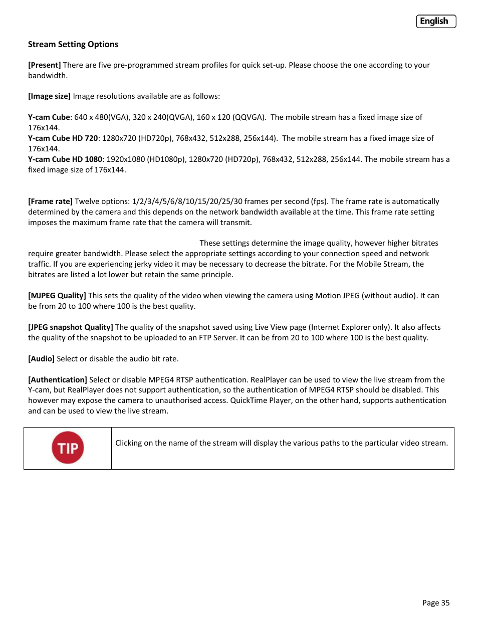 Y-cam Cube User Manual | Page 35 / 88