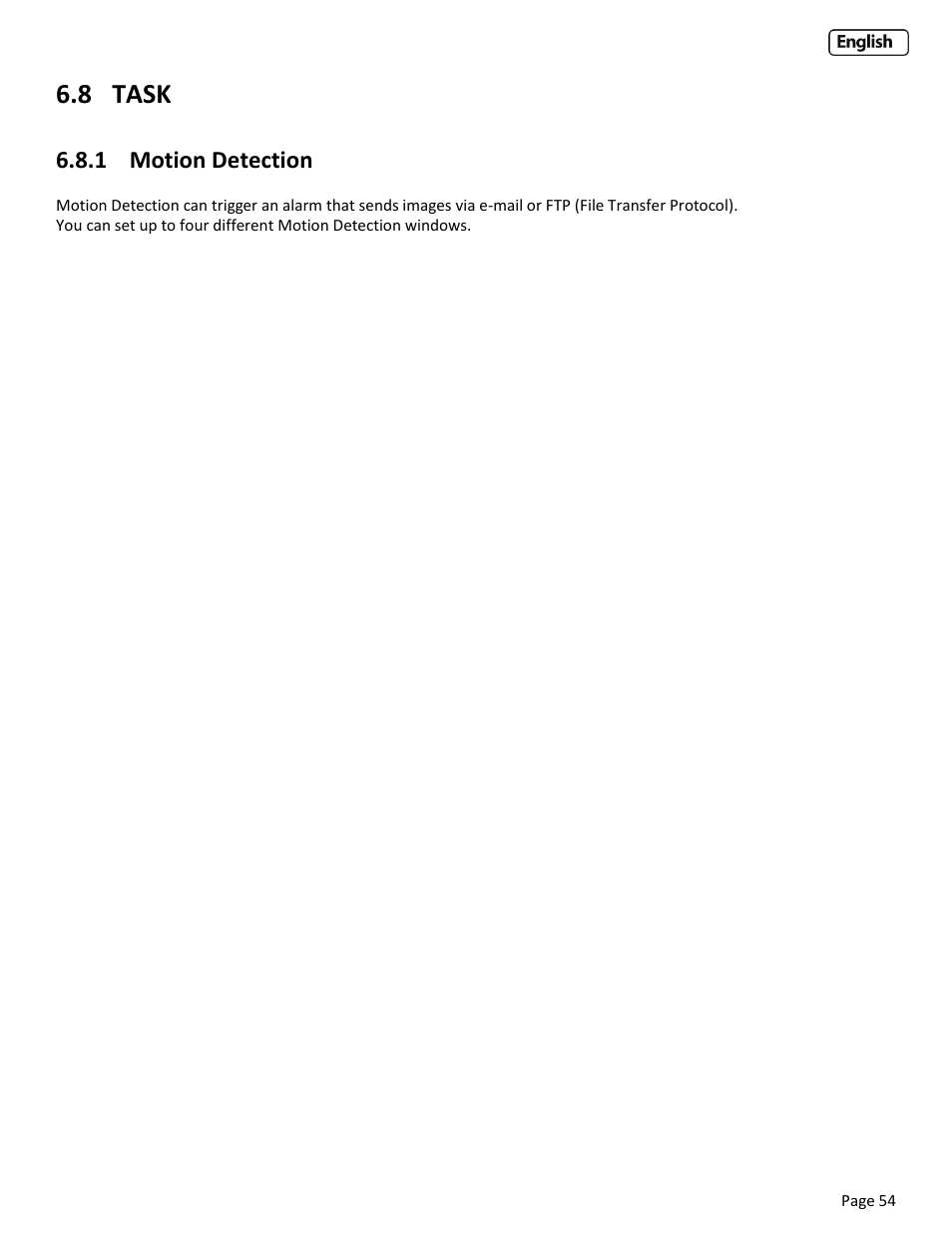 8 task, 1 motion detection, Task | Otion, Etection, Etection using, Nternet, Xplorer | Y-cam Cube User Manual | Page 54 / 88