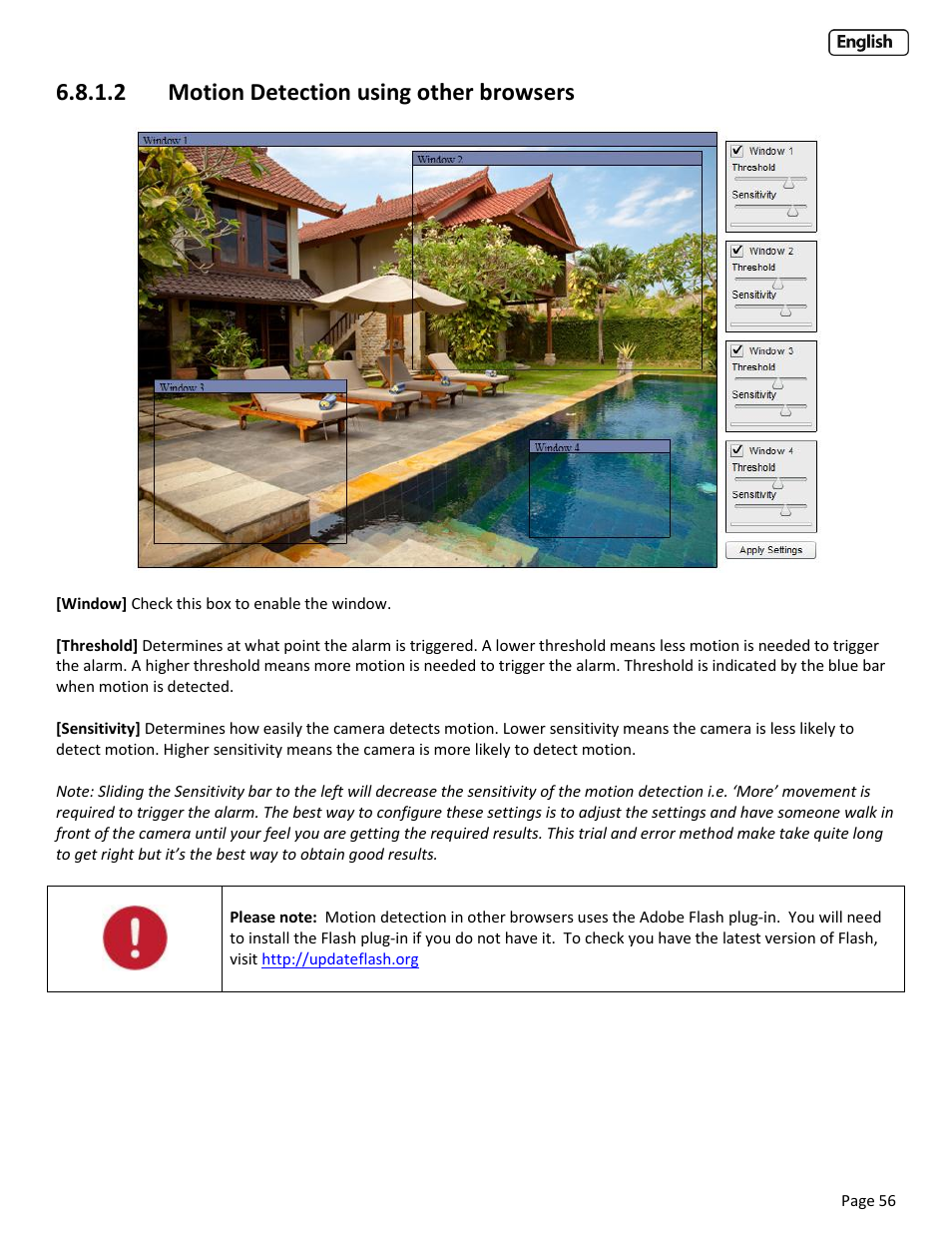 2 motion detection using other browsers | Y-cam Cube User Manual | Page 56 / 88