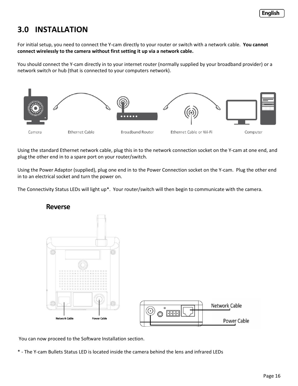 0 installation, Installation | Y-cam EyeBall Range User Manual | Page 16 / 88