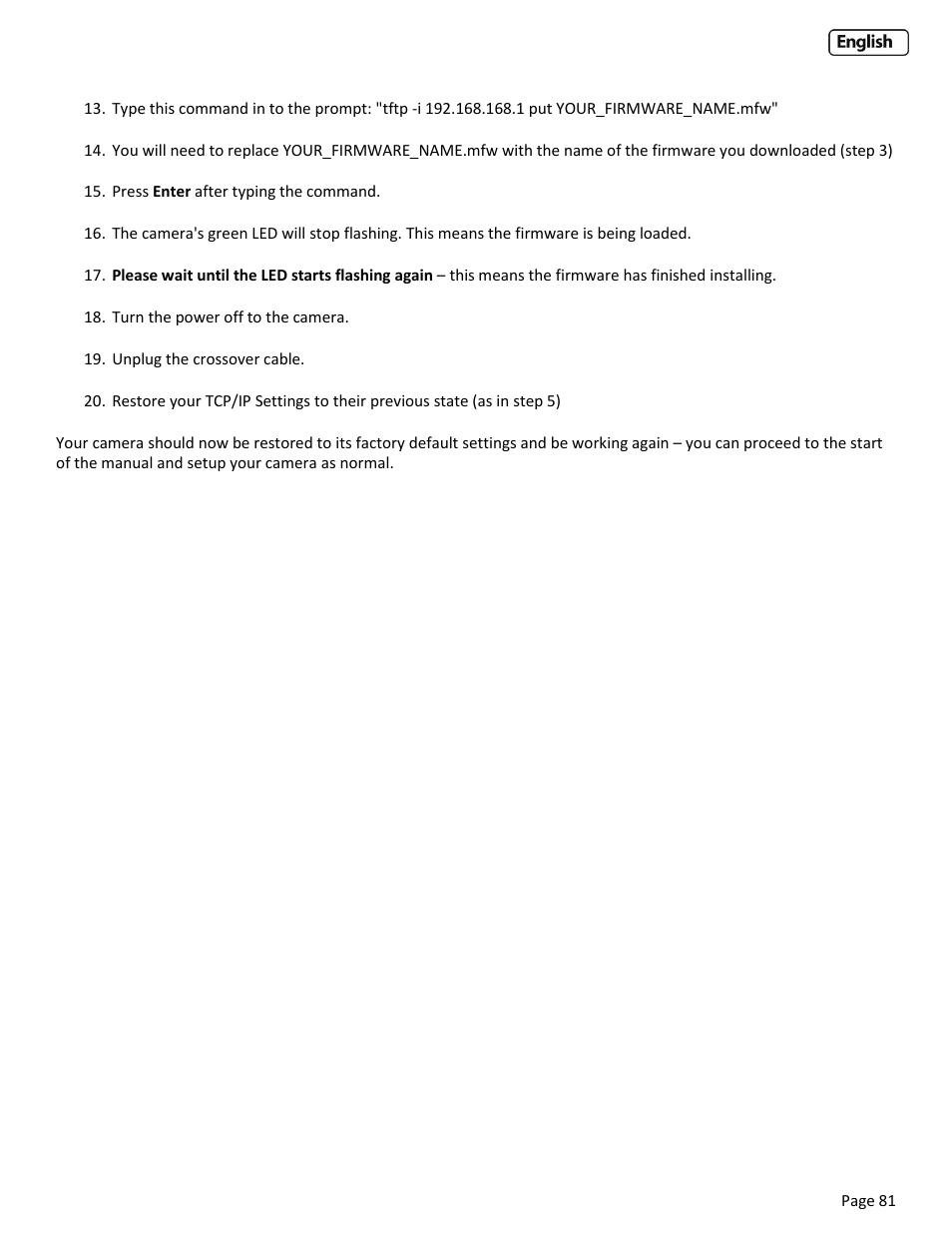 Y-cam EyeBall Range User Manual | Page 81 / 88