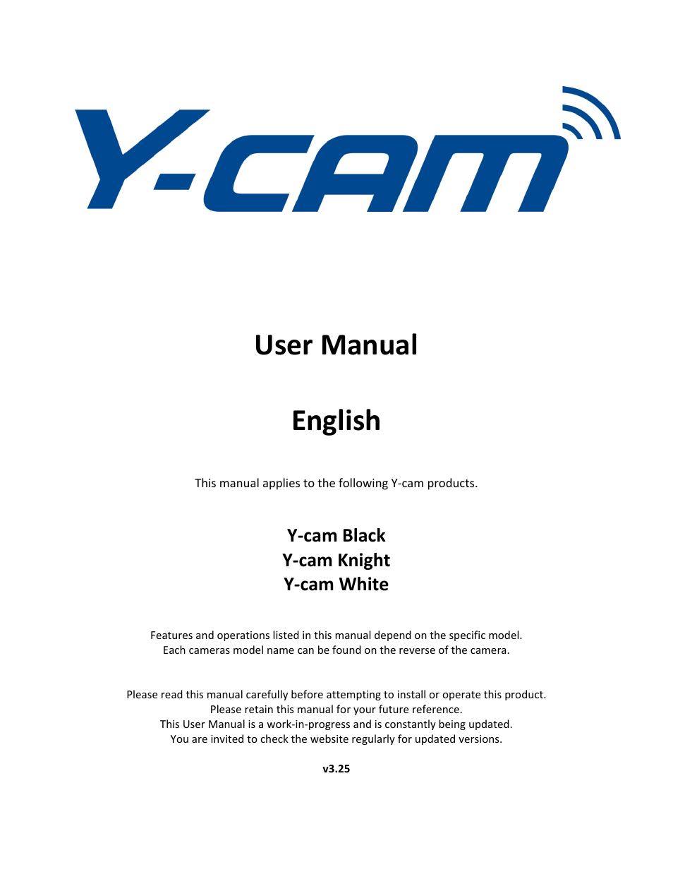 Y-cam Classic Range User Manual | 66 pages