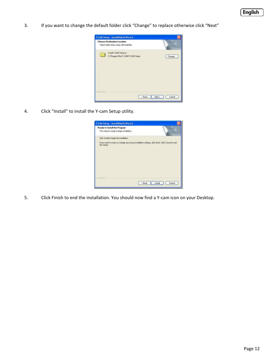 Y-cam Classic Range User Manual | Page 12 / 66