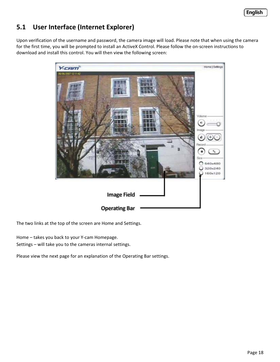 1 user interface (internet explorer), Nterface, Nternet | Xplorer | Y-cam Classic Range User Manual | Page 18 / 66
