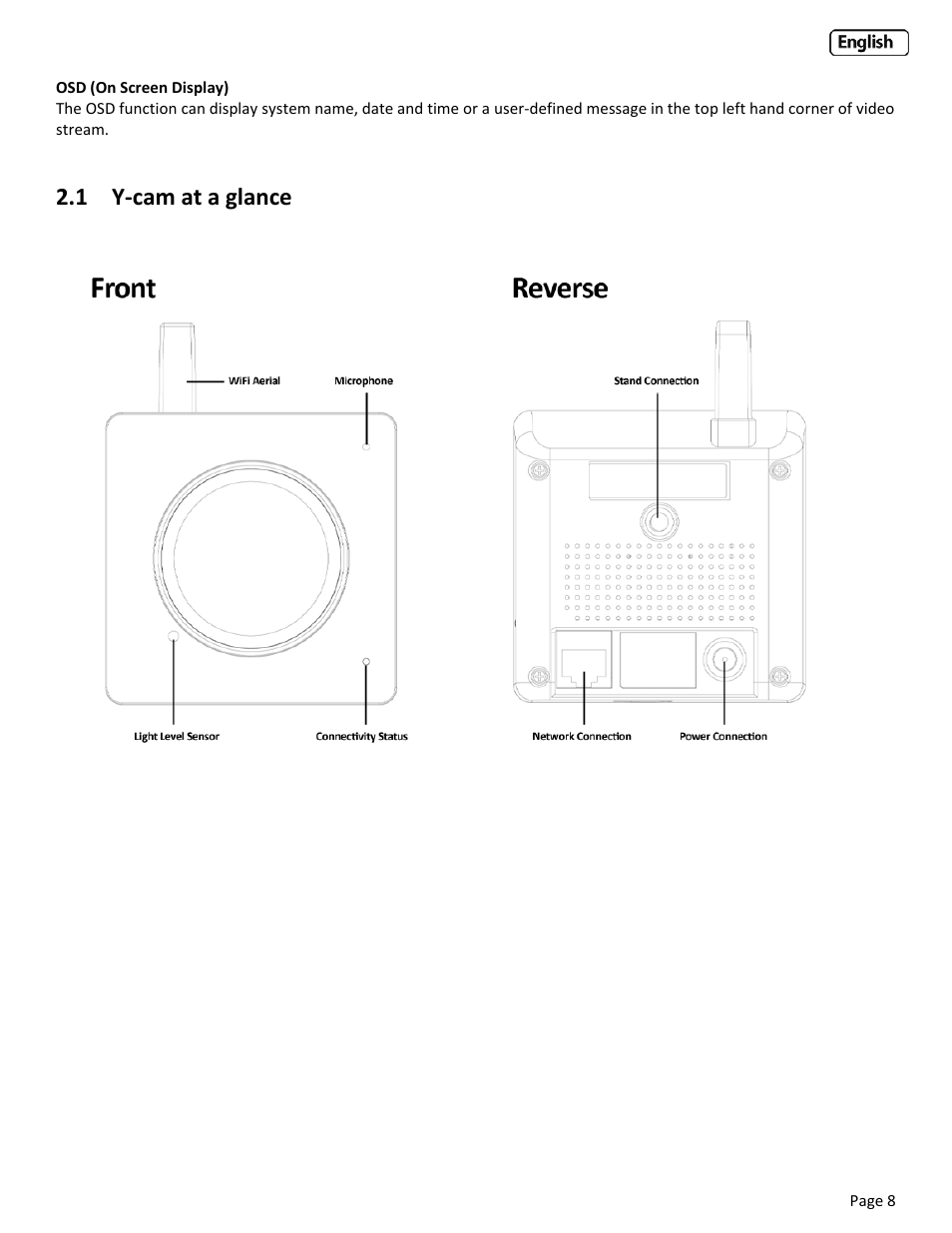 1 y‐cam at a glance, Cam at a glance | Y-cam Classic Range User Manual | Page 8 / 66