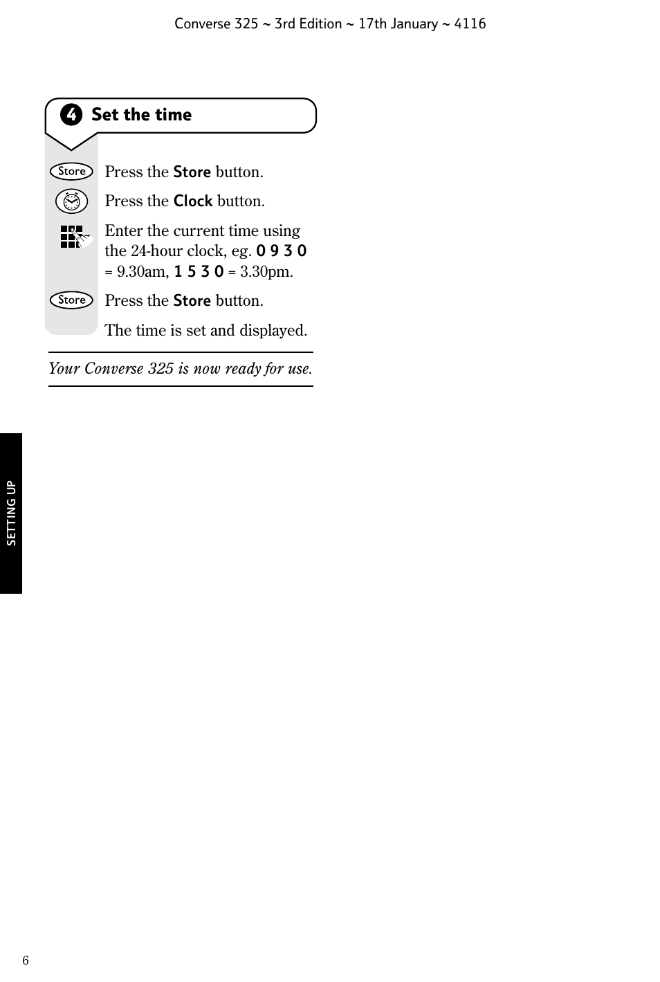 4set the time | BT 325 User Manual | Page 7 / 23