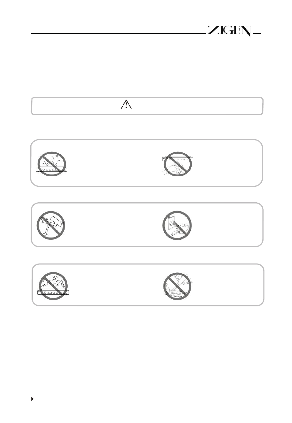 Warning | Zigen CX-100 User Manual | Page 6 / 16